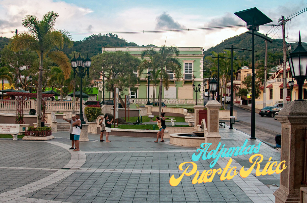 image of the central square of Adjuntas Puerto Rico