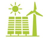 Clean energy siting icon