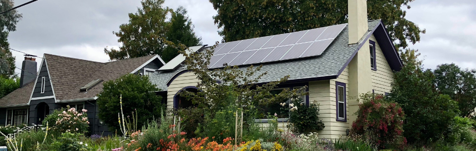 Portland home with solar panels on roof