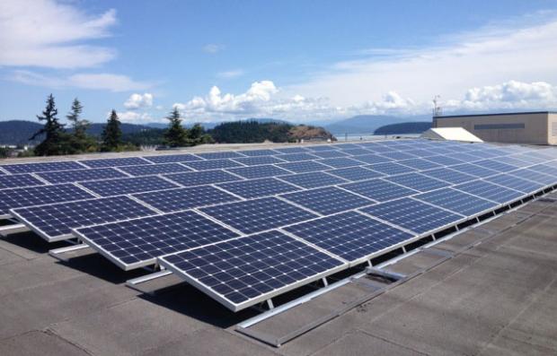 Solar on the roof at Anacortes Middle School