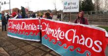 Photo of Climate protest banner in Eugene, Oregon
