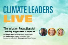 climate leaders live text over cloud background