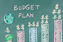 budget plan on a chalk board