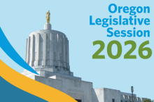 image of Salem capitol with Oregon Legislative session 2026 as text