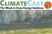 ClimateCast Logo over boreal fires