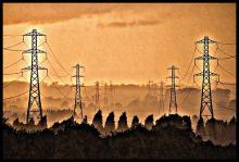 power lines and hills
