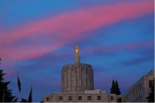 Oregon Capitol at night