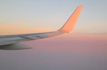 wingtip at sunset