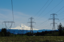 image of Mt Hood with powerlines