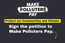 text that asks folks to sign petition for make polluters pay
