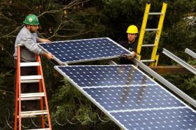 installing solar panels, Oregon Department of Transportation