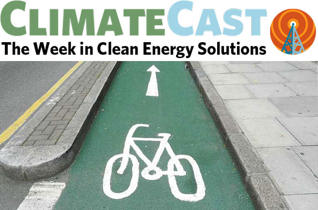ClimateCast Logo over bike lane