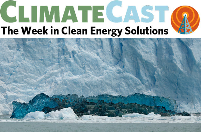ClimateCast logo over glacier