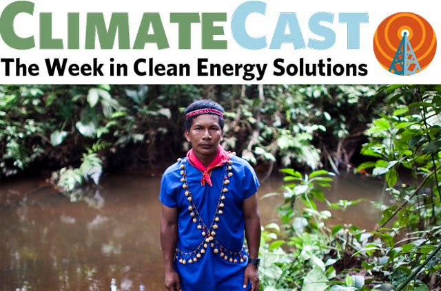ClimateCast Logo over rainforest dweller