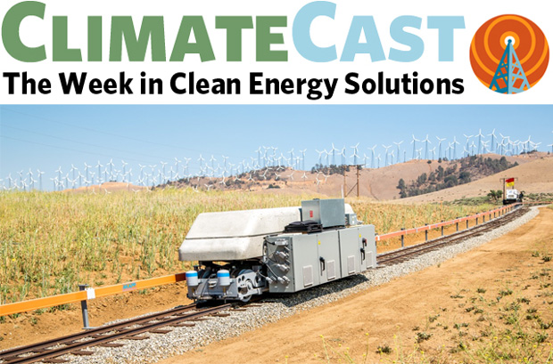 ClimateCast logo above rail storage pilot project